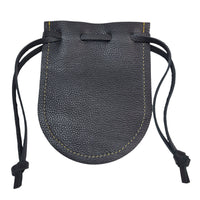 Original black leather pouch with wrist strap