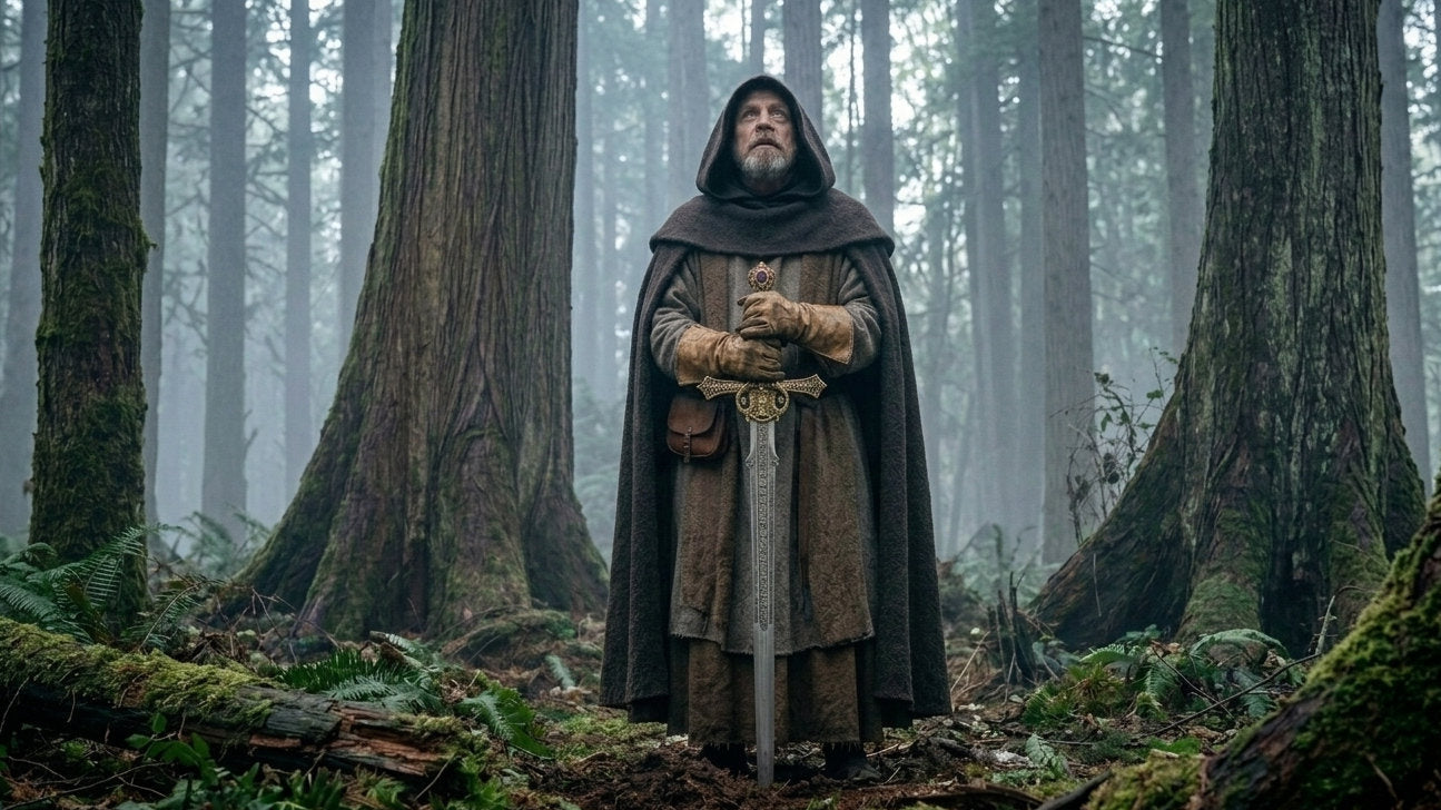 Monk standing in the midst of trees